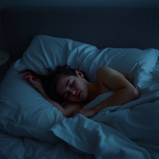 A person tossing and turning in bed, struggling to fall asleep